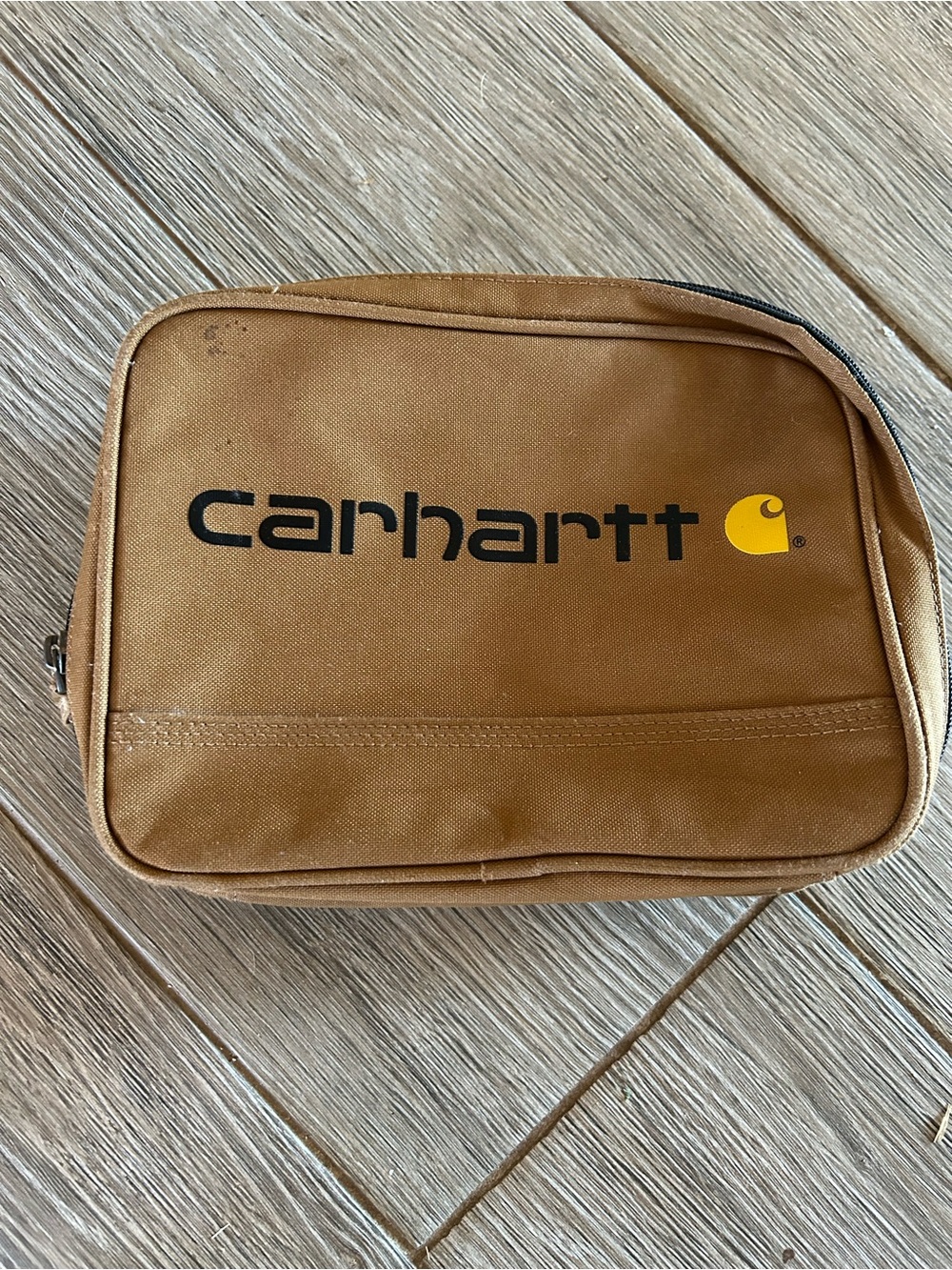 Carhartt Tan/Brown Canvas Toiletry Pouch with Logo